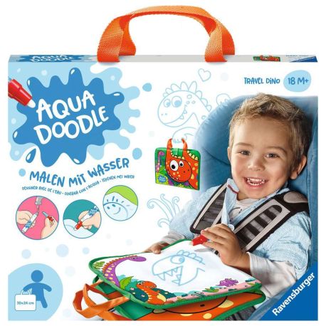 Ravensburger 4566 Aquadoodle Travel Dino - Erstes Malen für unterwegs - Fleckenfreier Malspaß mit Wasser - Reiseset fü