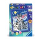 Ravensburger CreArt 27784 - Süße Wolfsfamilie - Malen nach Zahlen Wolf für Kinder ab 9 Jahre