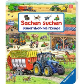 Sachen suchen: Bauernhof-Fahrzeuge, Pappbilderbuch mit Traktor, Mähdrescher und vielem mehr. Für Fahrzeugfans ab 2 Jah