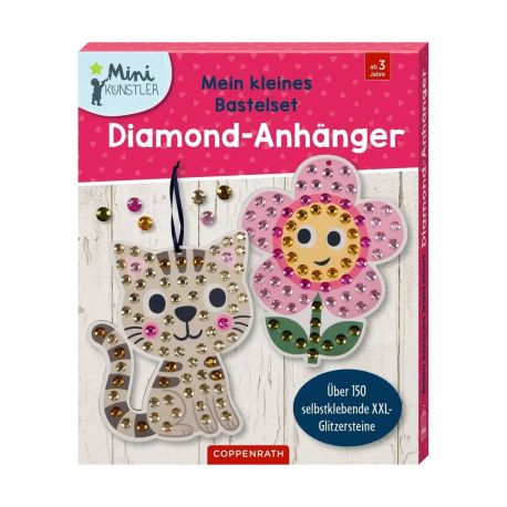 Mein kleines Bastelset: Diamond-Anhänger - Blume / Katze