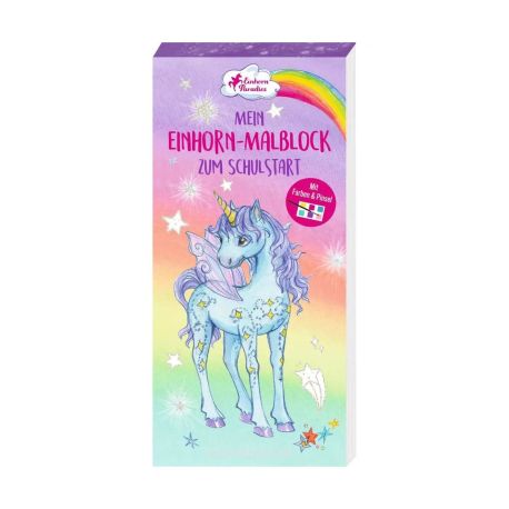Mini-Malblock – Mein Einhorn-Malblock zum Schulstart - Malblock mit Farben und Pinsel