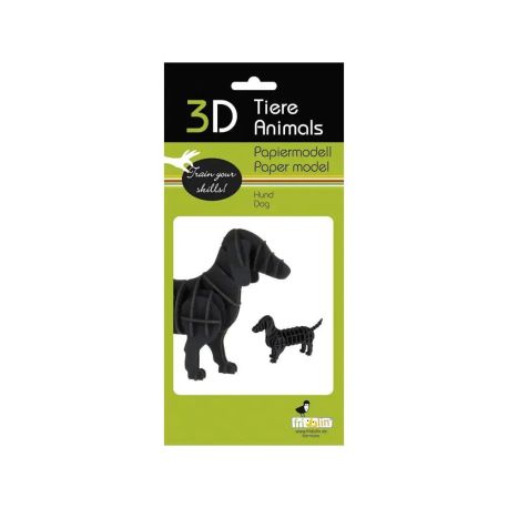 fridolin - 3D Papiermodell - Dackel, Spezialkarton, gelasert