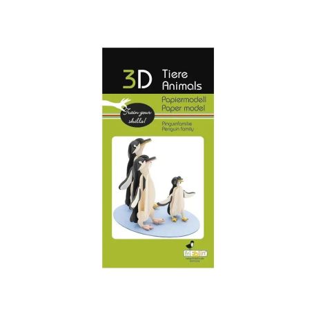 fridolin - 3D Papiermodell - Pinguinfamilie, Spezialkarton, gelasert