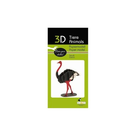 fridolin - 3D Papiermodell - Strauß, Spezialkarton, gelasert