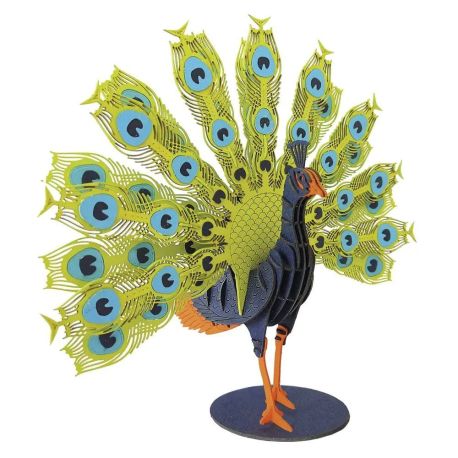 3D-Modell Pfau Spezialkarton gelasert