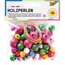 Holzperlen, rund, 84 Stück