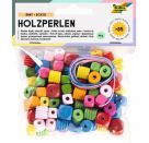 Holzperlen, eckig, 88 Stück