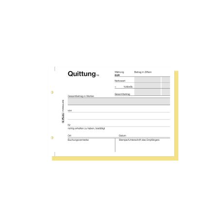 Quittungsblock A6 2x40 Bl