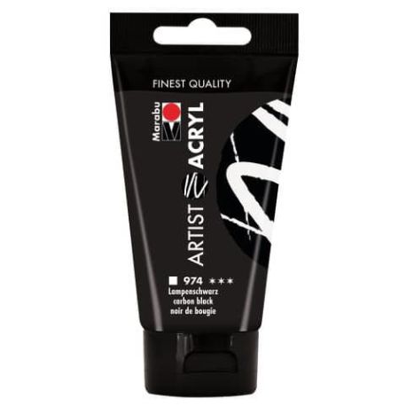 Marabu Artist Acryl, Lampenschwarz 974, 75 ml