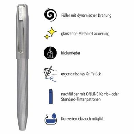 Füller Slope M met.grey
