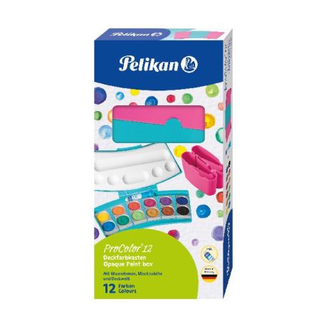 Deckfarbkasten 12er türkis/pi