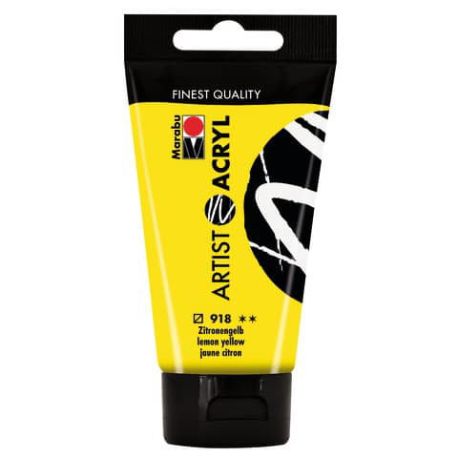 Marabu Artist Acryl, Zitronengelb 918, 75 ml