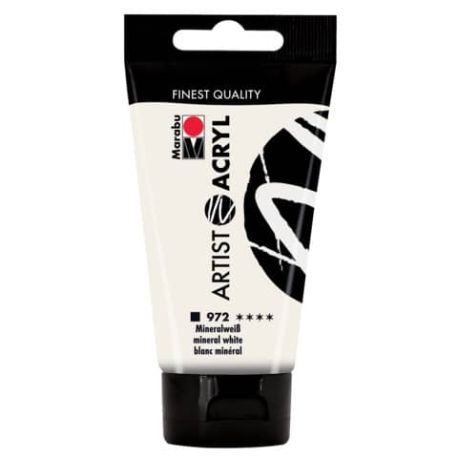 Marabu Artist Acryl, Mineralweiß 972, 75 ml