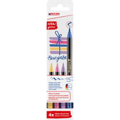 Set Glitter Brush Pen, 4er