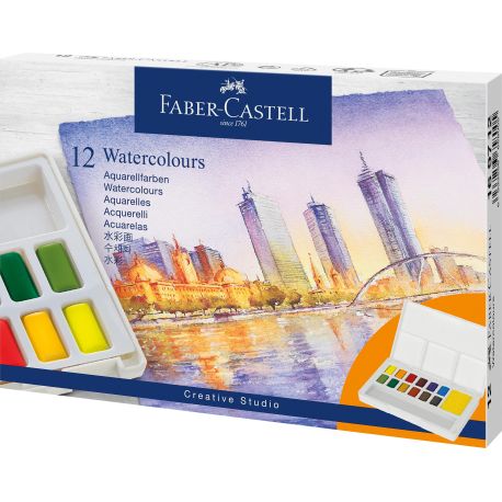Aquarellfarben in Näpfchen 12