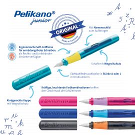 Pelikan Pelikano® Junior Schreiblernfüller für Rechtshänder, Anthrazit, Feder A, Faltschachtel