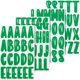 Sticker „Alphabet | 100×190 mm, grün grün metallic, 4 BlattStickers Alphabet | 100×190 mm, green green metallic, 4 sh