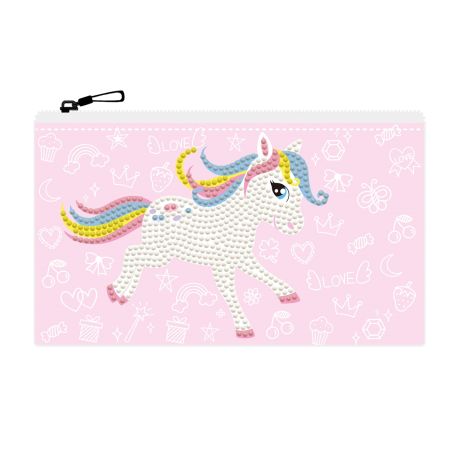 DOTZIES® Original Diamond Painting Mäppchen „Pony Frolic 21,5 x 14 cm, DIY Kreativset mit Diamant Mosaiksteinen für Ki