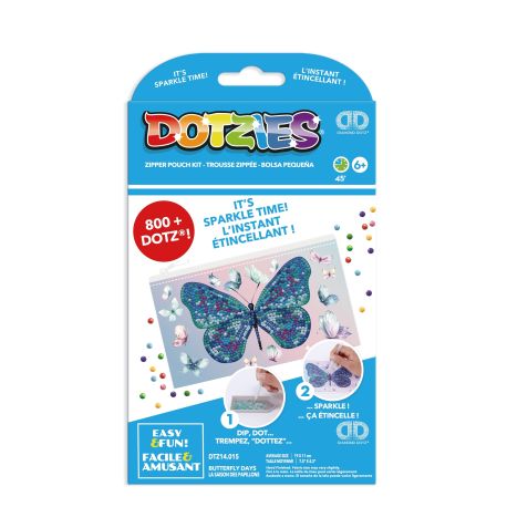 DOTZIES® Original Diamond Painting Mäppchen „Butterfly Days 21,5 x 14 cm, DIY Kreativset mit Diamant Mosaiksteinen für