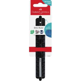 Lineal 15 cm Dots schwarz bru