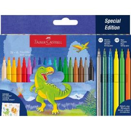 Filzstift Dino 18+6 + Sticker