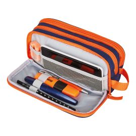 Doppelfaulenzer uni blau/oran