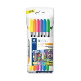 Fasermaler D.Spitze neon 6St