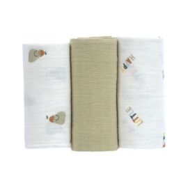 Swaddle   Burp Blanket M  Happy Fruits Pear,