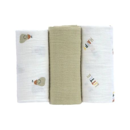 Swaddle   Burp Blanket M  Happy Fruits Pear,