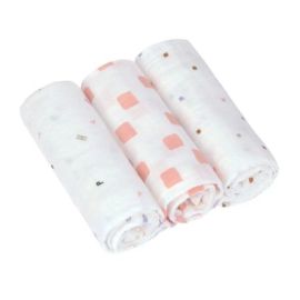 Swaddle   Burp Blanket M  Happy Fruits peach,