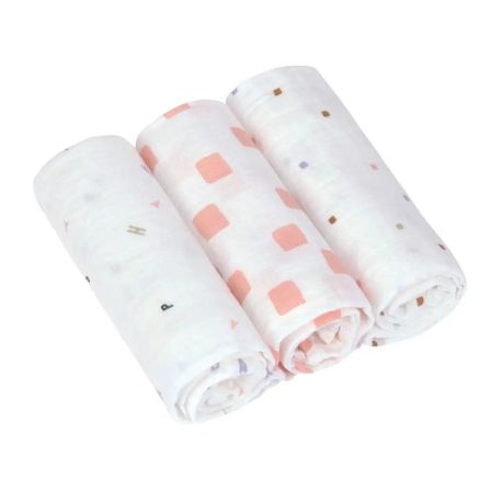 Swaddle   Burp Blanket M  Happy Fruits peach,