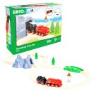 BRIO World 36017 Batterie-Dampflok Set - Aus dem Schornstein der Lokomotive strömt während der Fahrt kalter Wasserdamp
