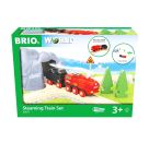 BRIO World 36017 Batterie-Dampflok Set - Aus dem Schornstein der Lokomotive strömt während der Fahrt kalter Wasserdamp
