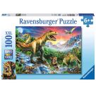 Ravensburger 10665 Puzzle Bei den Dinosauriern 100 Teile XXL