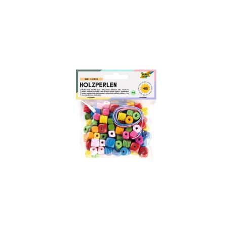 Holzperlen, eckig, 88 Stück