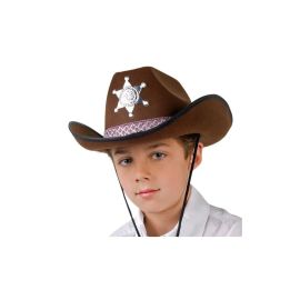 Cowboyhut, braun, mit Stern  ca. 52