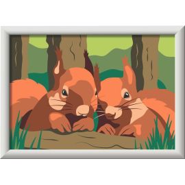 Ravensburger CreArt - Malen nach Zahlen 25882 - Kuschelnde Eichhörnchen - ab 7 Jahren