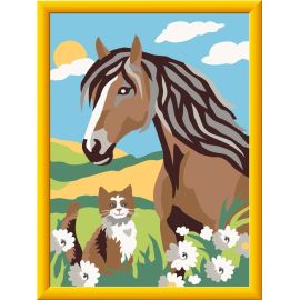 Ravensburger CreArt - Malen nach Zahlen 25886 - Pferd und Kätzchen - ab 7 Jahren