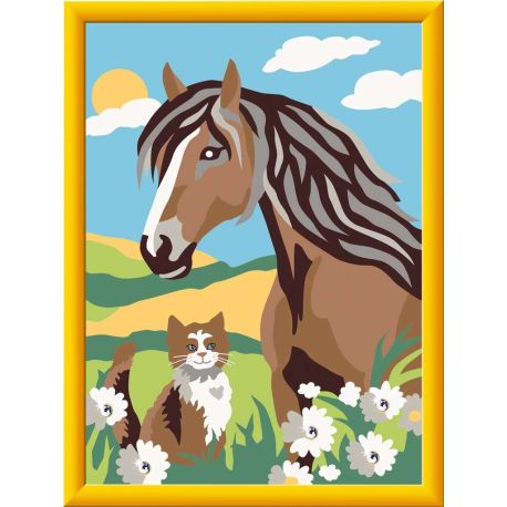 Ravensburger CreArt - Malen nach Zahlen 25886 - Pferd und Kätzchen - ab 7 Jahren