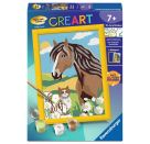 Ravensburger CreArt - Malen nach Zahlen 25886 - Pferd und Kätzchen - ab 7 Jahren