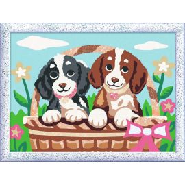 Ravensburger CreArt - Malen nach Zahlen 25890 - Hunde im Körbchen - ab 9 Jahren