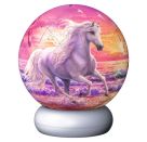 Ravensburger 3D Puzzle Nachtlicht Pferde am Strand - Puzzle-Ball mit LED Nachtlicht als Nachttischlampe für Kinder ab