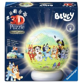 Ravensburger 3D Puzzle Nachtlicht Bluey - Puzzle-Ball mit LED Nachtlicht als Nachttischlampe für Kinder ab 6 Jahren