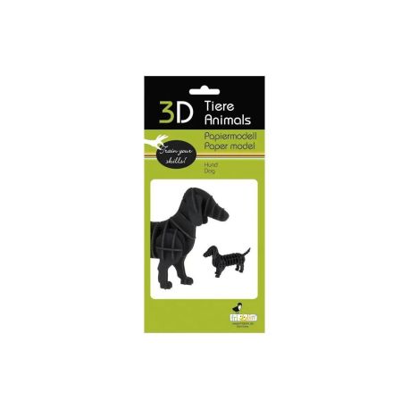 fridolin - 3D Papiermodell - Dackel, Spezialkarton, gelasert