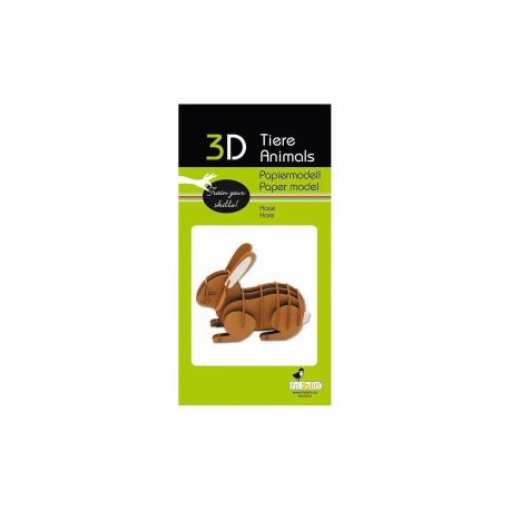 fridolin - 3D Papiermodell - Hase, Spezialkarton, gelasert
