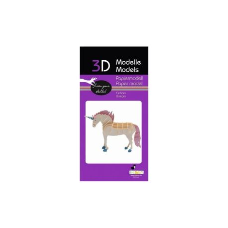 fridolin - 3D Papiermodell - Einhorn, Spezialkarton, gelasert