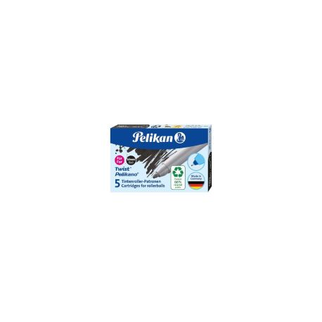 Pelikan Twist® eco Tintenroller-Patronen für Pelikano®  Twist® , Schwarz, 5 Stück, Faltschachtel