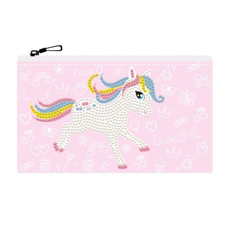 DOTZIES® Original Diamond Painting Mäppchen „Pony Frolic 21,5 x 14 cm, DIY Kreativset mit Diamant Mosaiksteinen für Ki