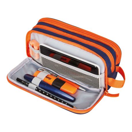 Doppelfaulenzer uni blau/oran