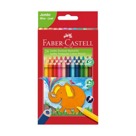 Faber-Castell Buntst. dreikant Jumbo 5.4mm 24er Karton Faber-Castell